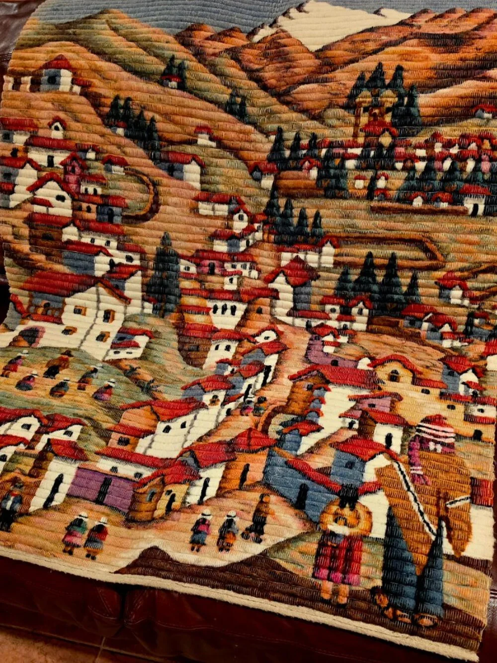 Handwoven Andean Wool Tapestry – Natural Plant-Dyed Artisan Textile